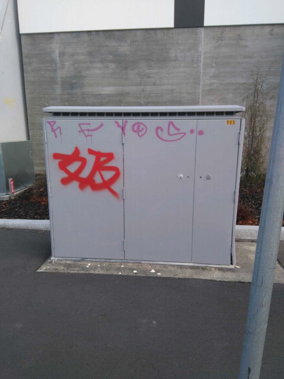 The photograph attached to this graffiti report