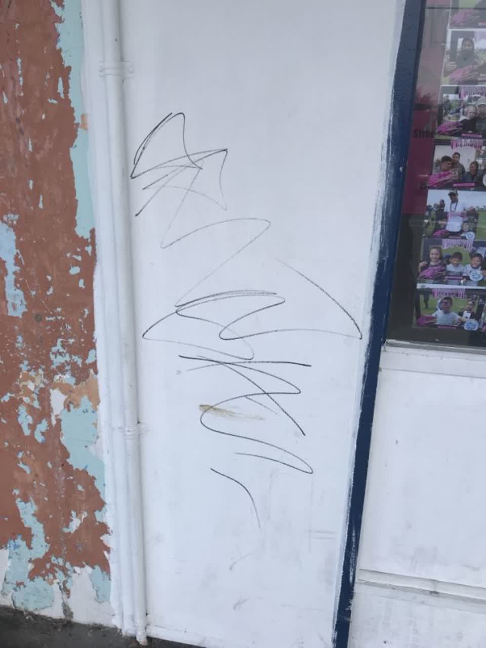 The photograph attached to this graffiti report