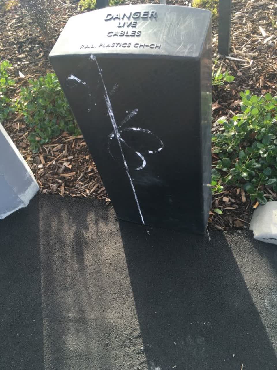 The photograph attached to this graffiti report