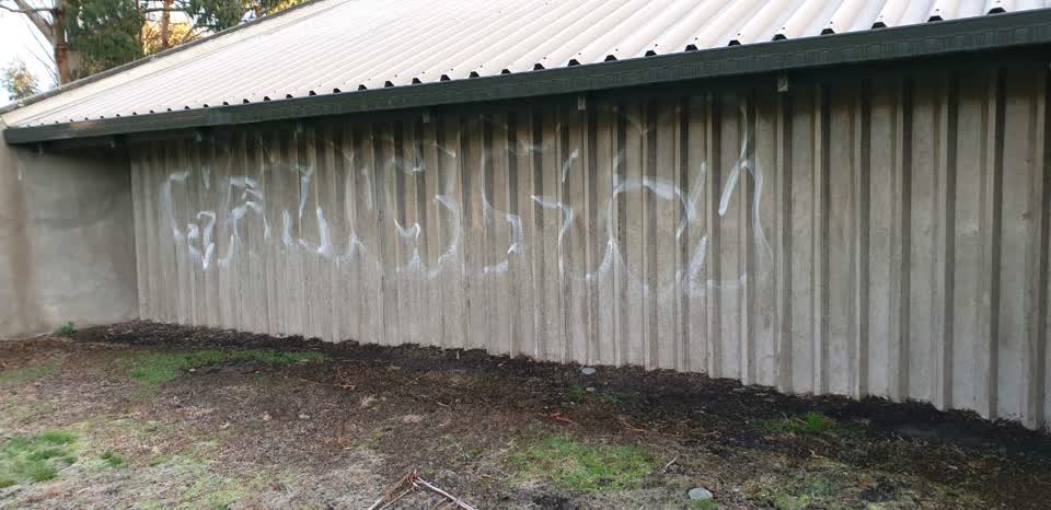 The photograph attached to this graffiti report