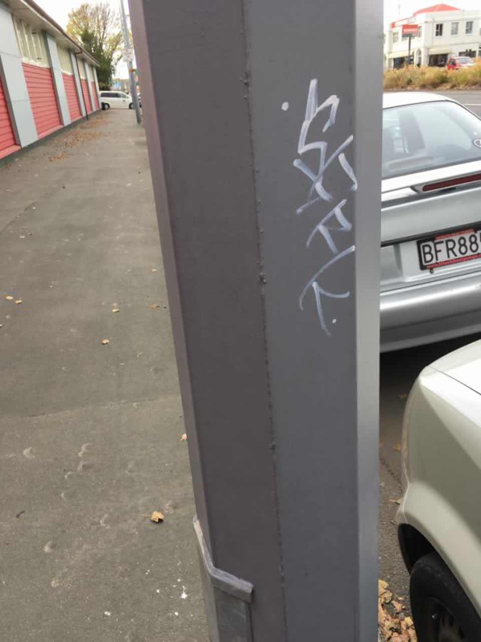 The photograph attached to this graffiti report