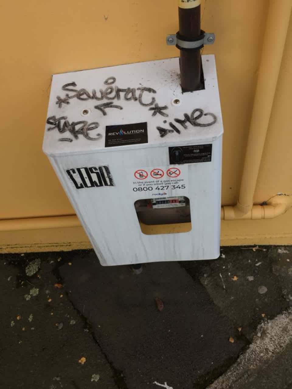 The photograph attached to this graffiti report