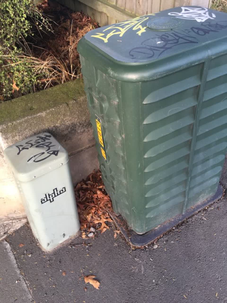 The photograph attached to this graffiti report