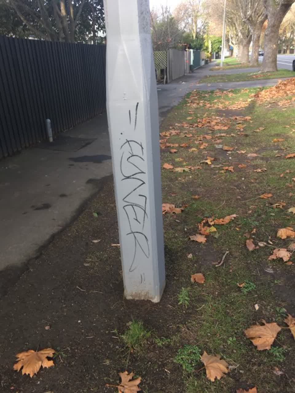 The photograph attached to this graffiti report