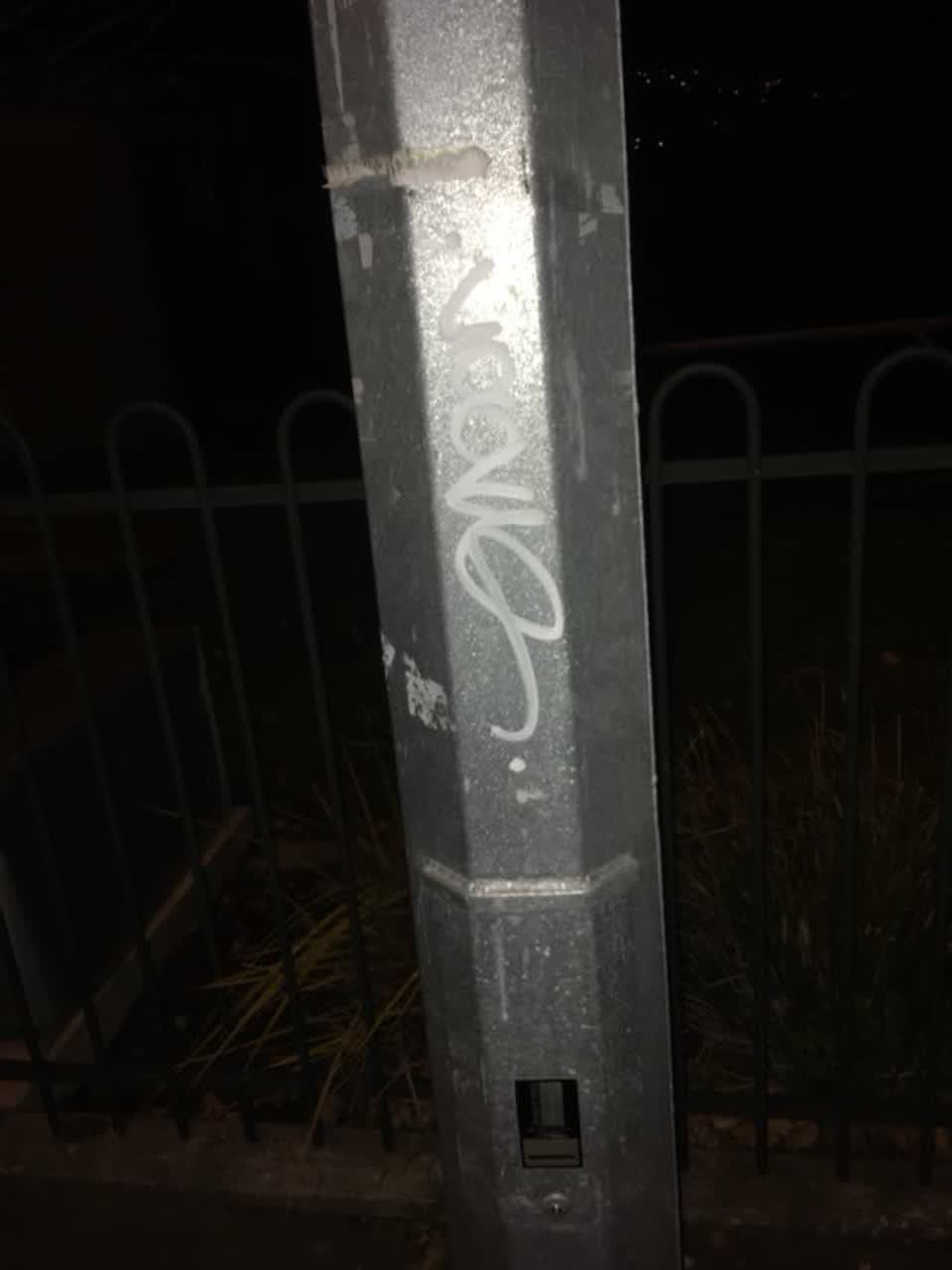 The photograph attached to this graffiti report
