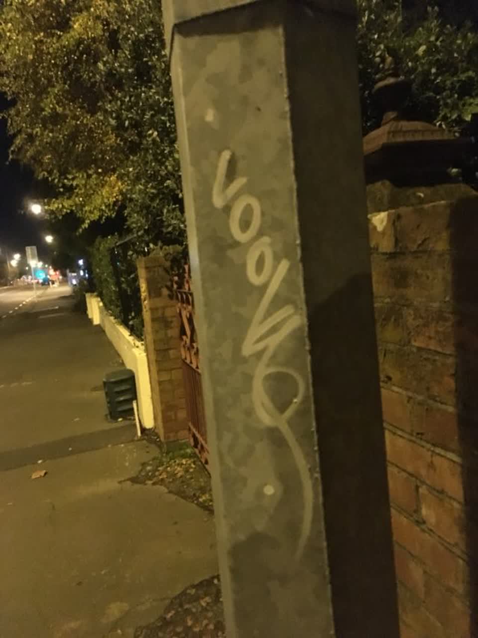 The photograph attached to this graffiti report