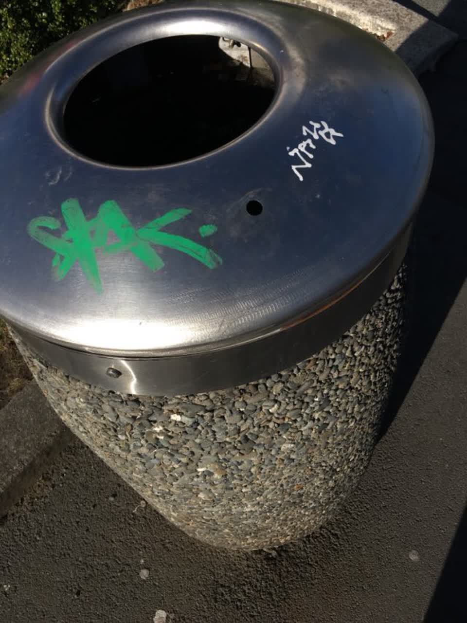 The photograph attached to this graffiti report