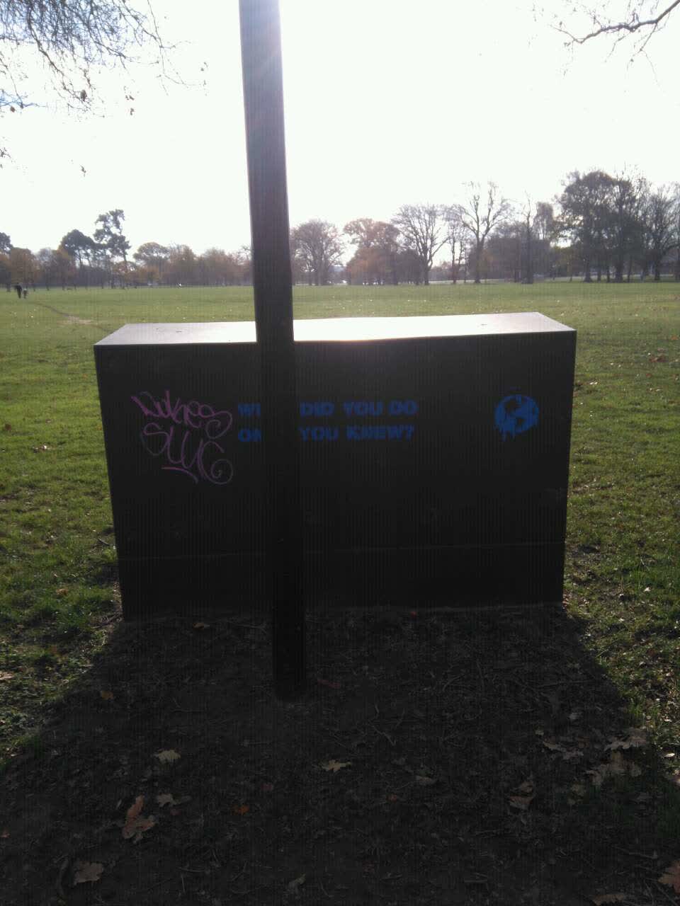 The photograph attached to this graffiti report