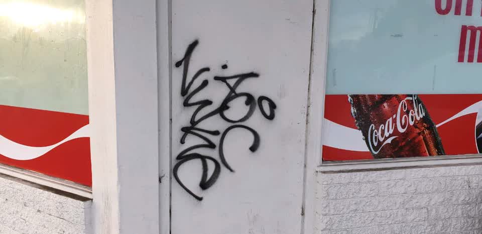 The photograph attached to this graffiti report