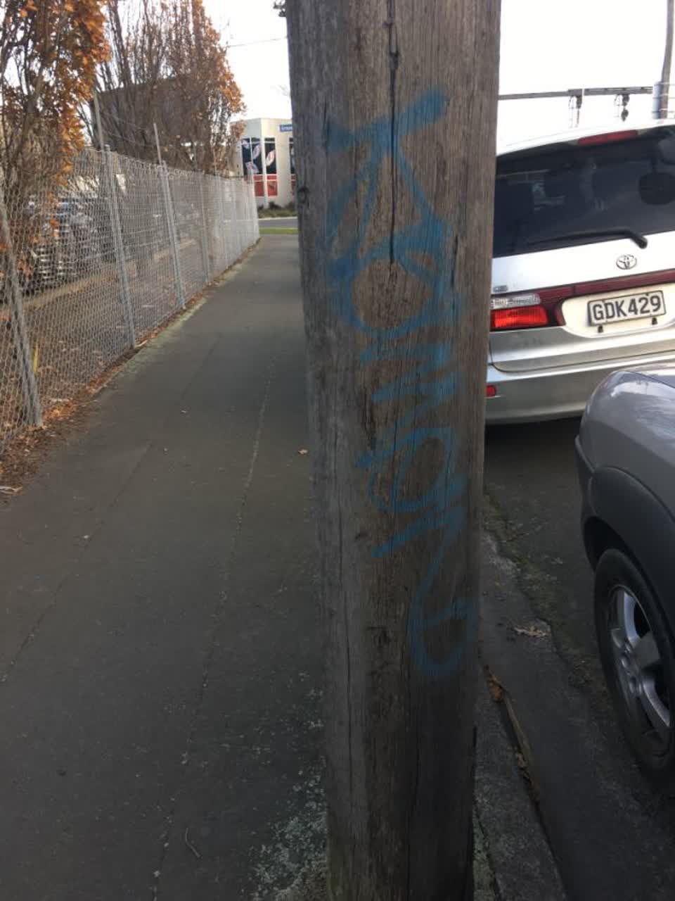 The photograph attached to this graffiti report
