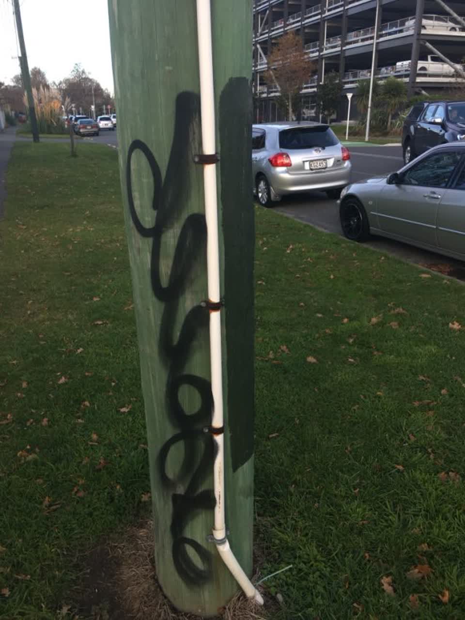 The photograph attached to this graffiti report