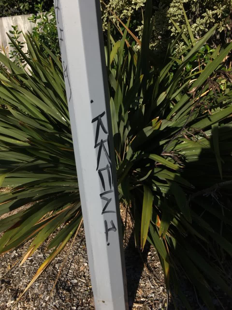 The photograph attached to this graffiti report