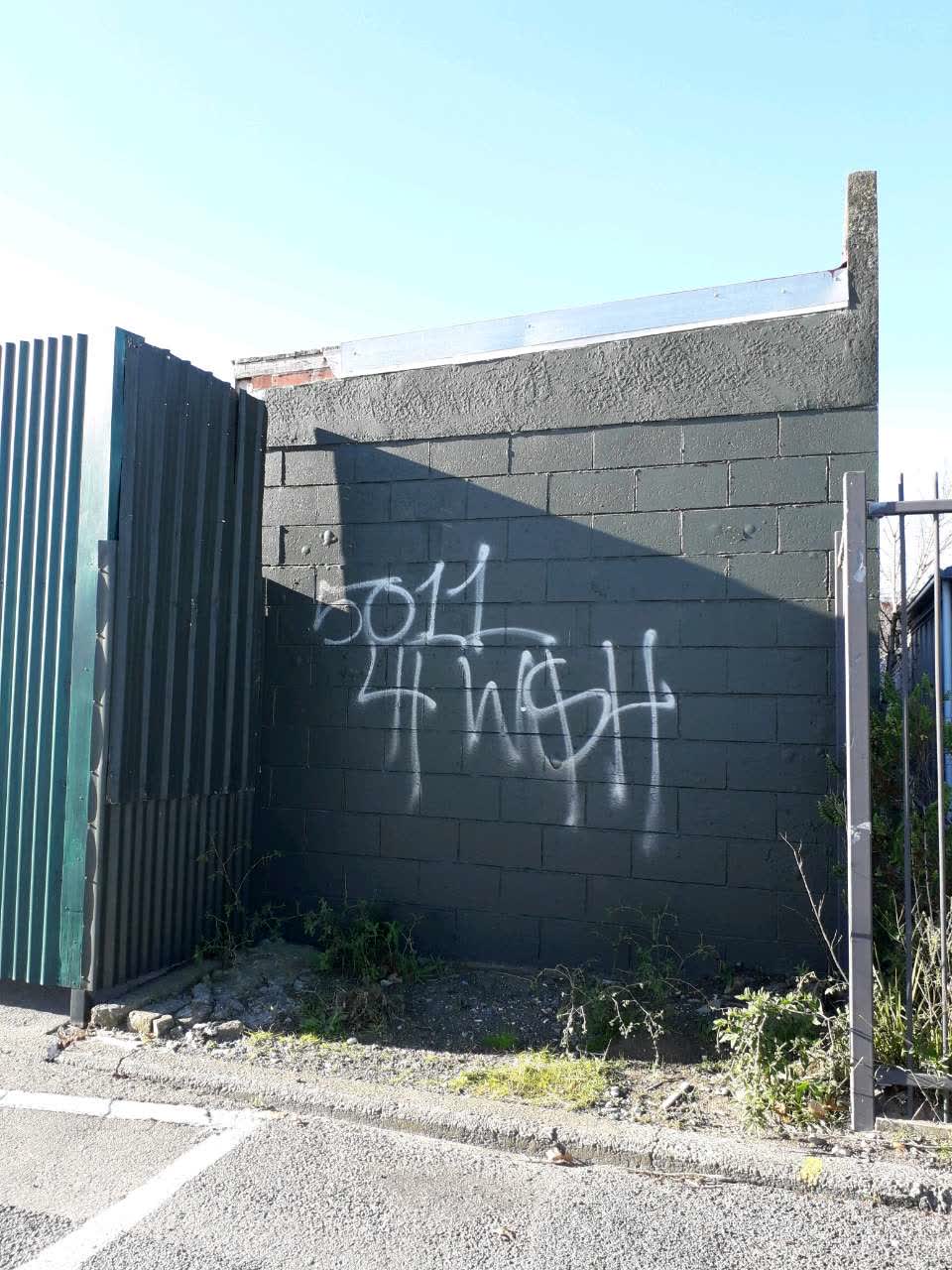 The photograph attached to this graffiti report