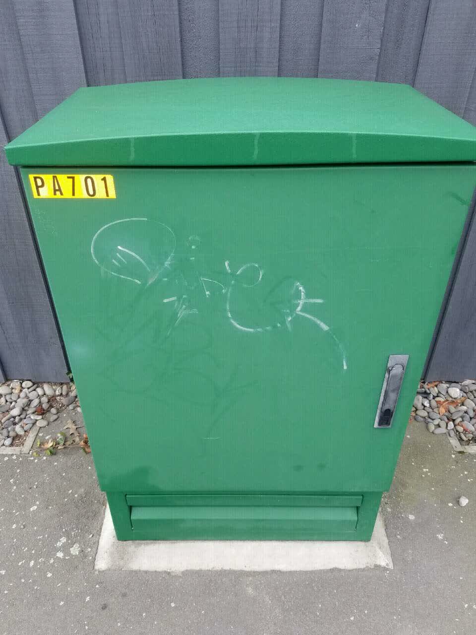 The photograph attached to this graffiti report