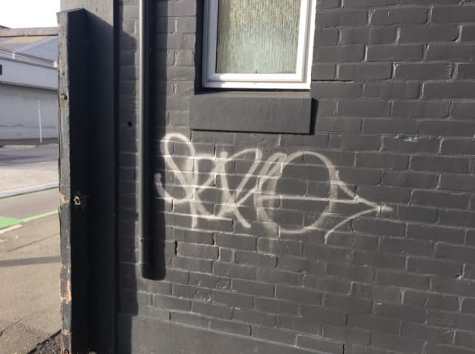 The photograph attached to this graffiti report