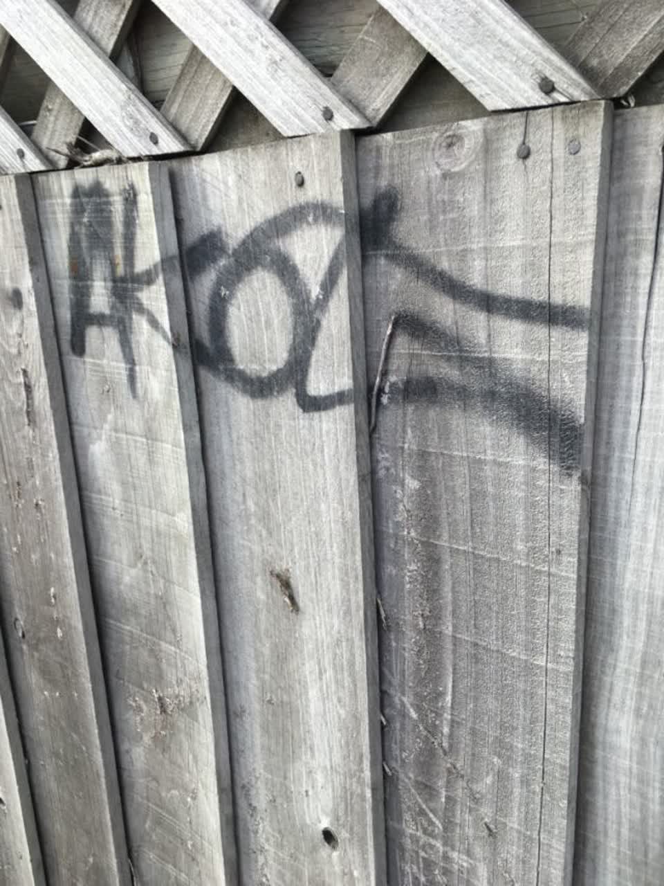 The photograph attached to this graffiti report