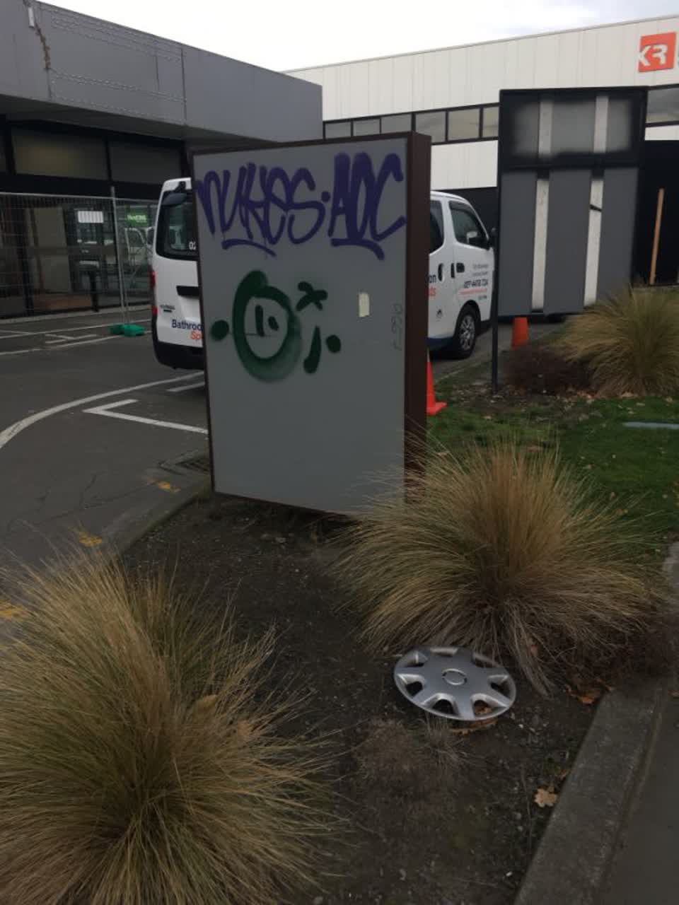 The photograph attached to this graffiti report