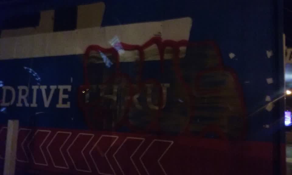The photograph attached to this graffiti report