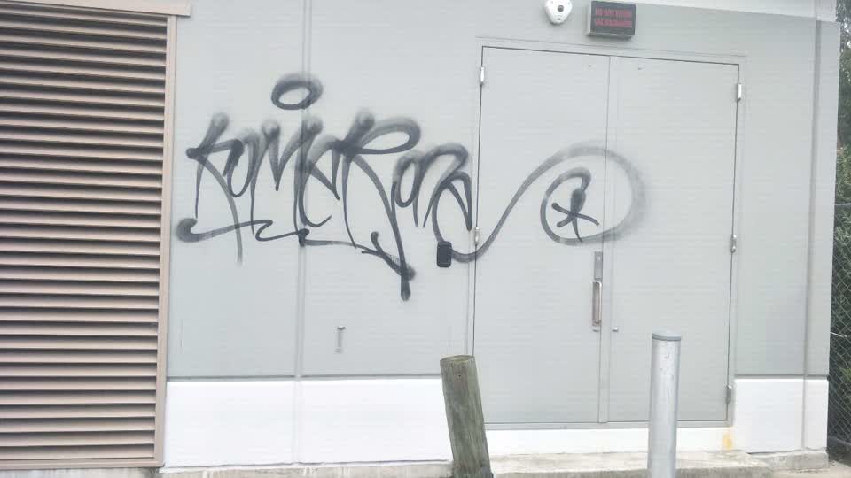 The photograph attached to this graffiti report