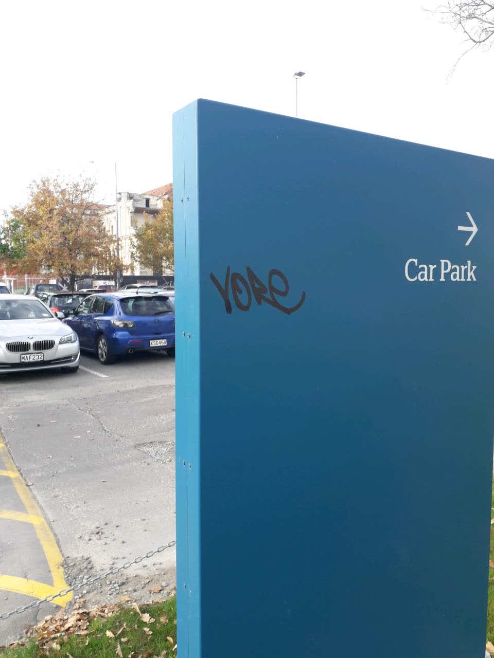 The photograph attached to this graffiti report