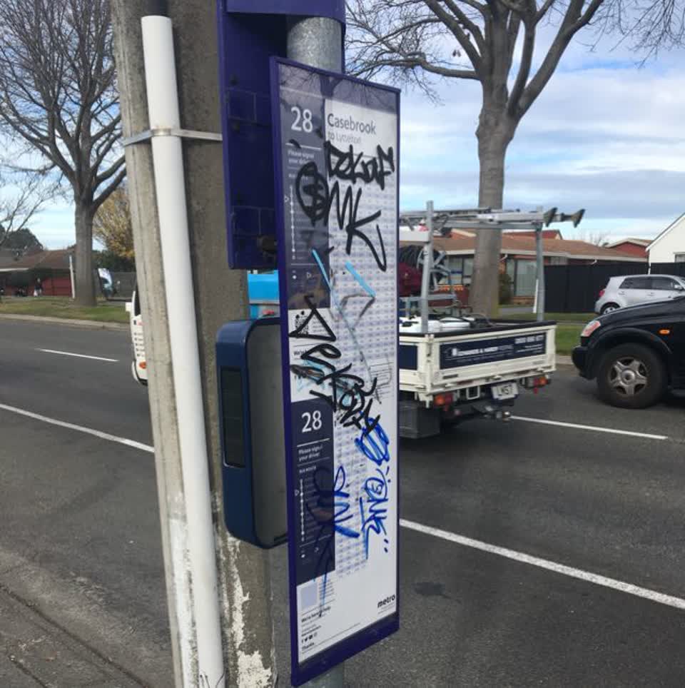 The photograph attached to this graffiti report