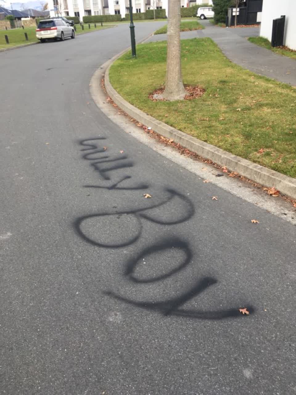 The photograph attached to this graffiti report