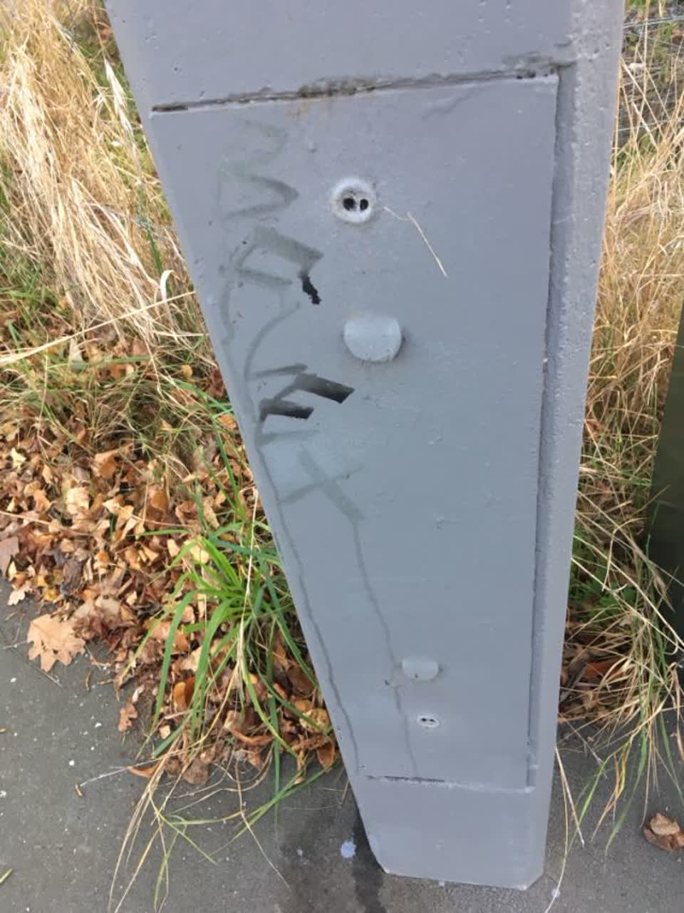 The photograph attached to this graffiti report