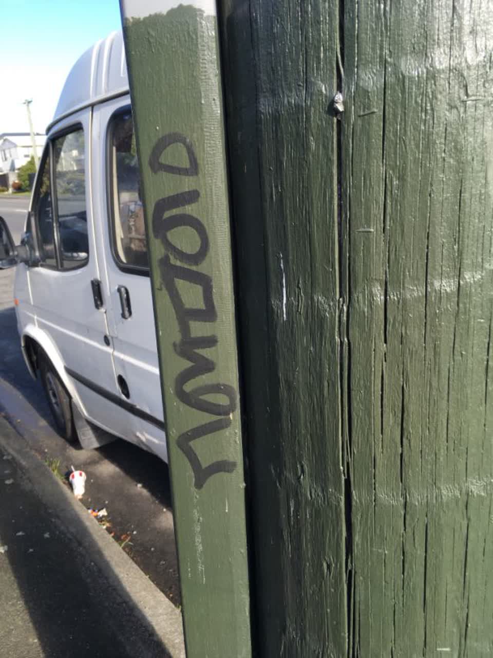 The photograph attached to this graffiti report