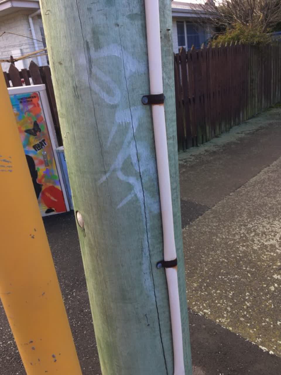 The photograph attached to this graffiti report