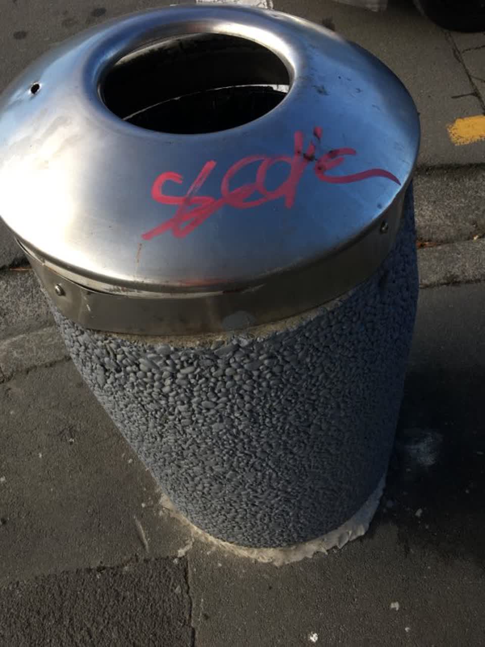 The photograph attached to this graffiti report