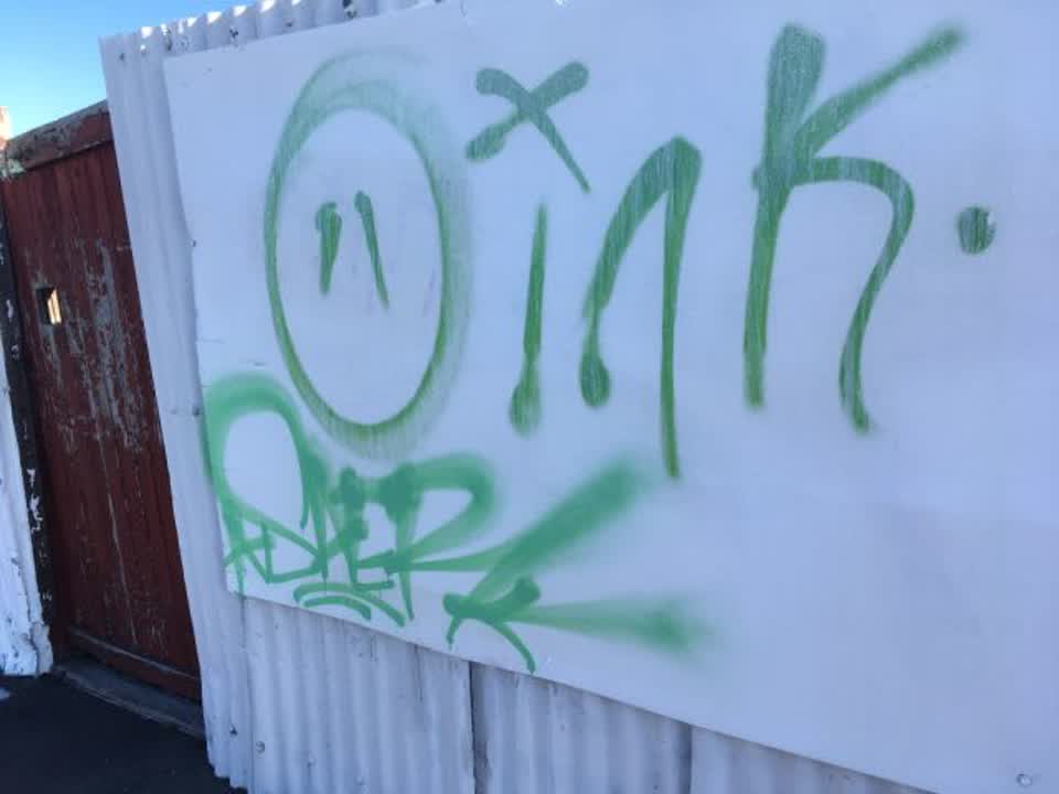 The photograph attached to this graffiti report