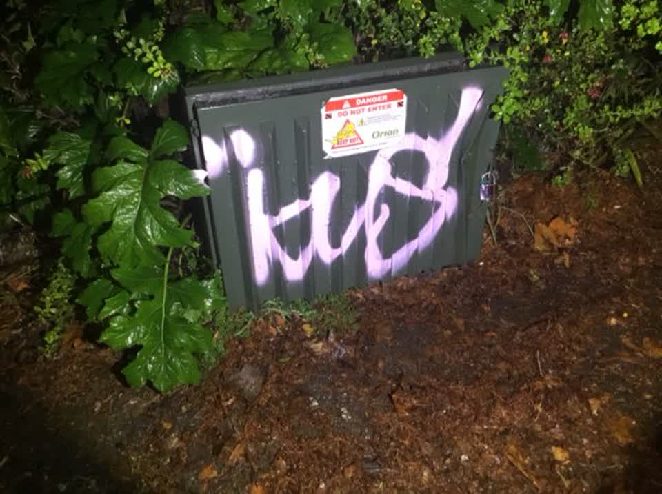 The photograph attached to this graffiti report
