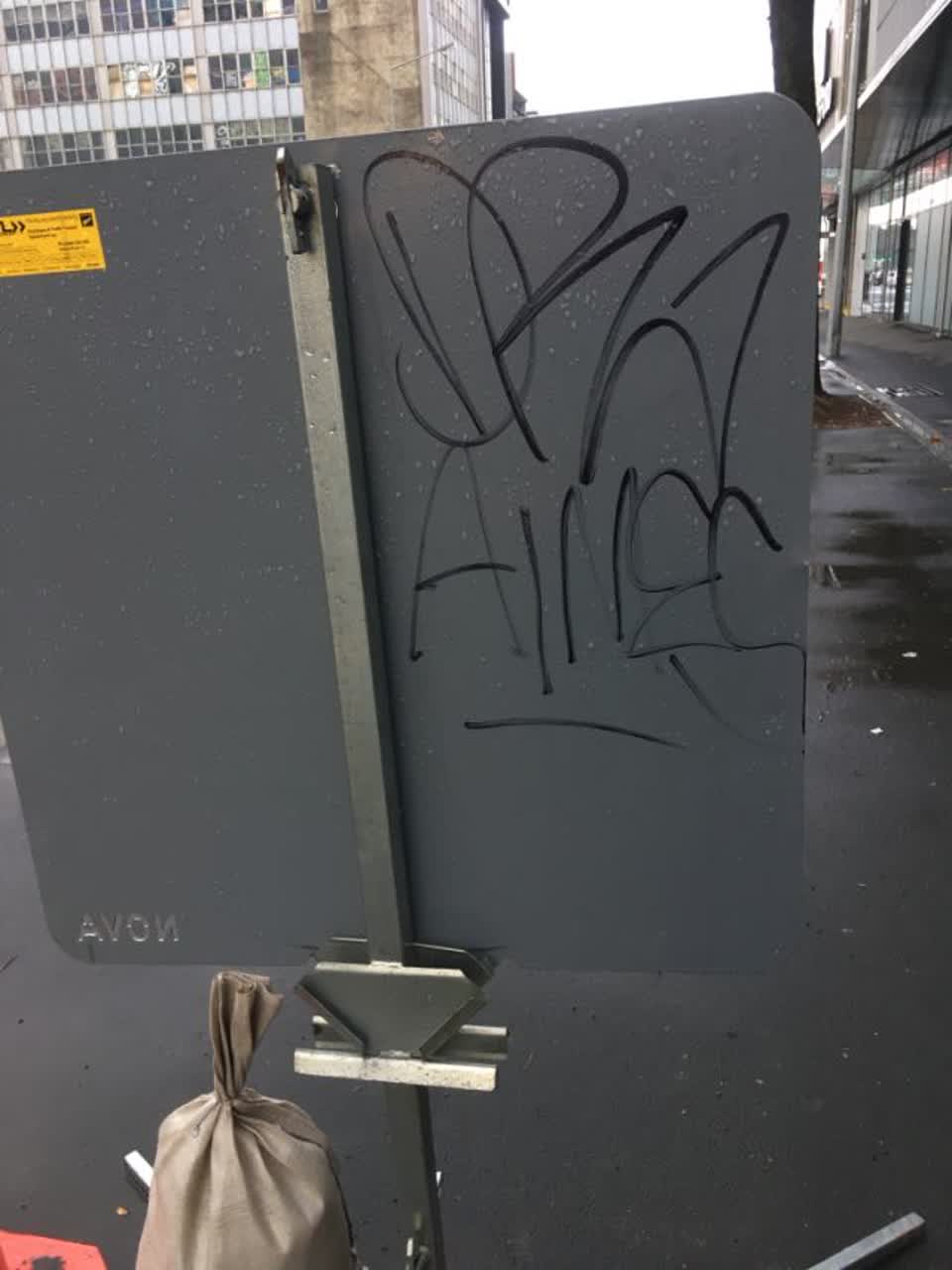 The photograph attached to this graffiti report