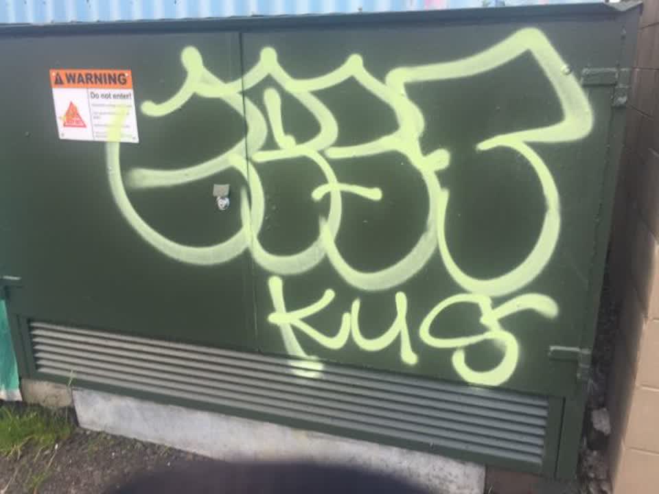 The photograph attached to this graffiti report