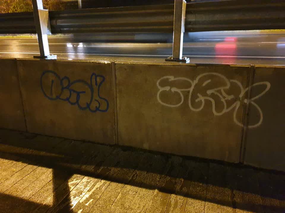 The photograph attached to this graffiti report