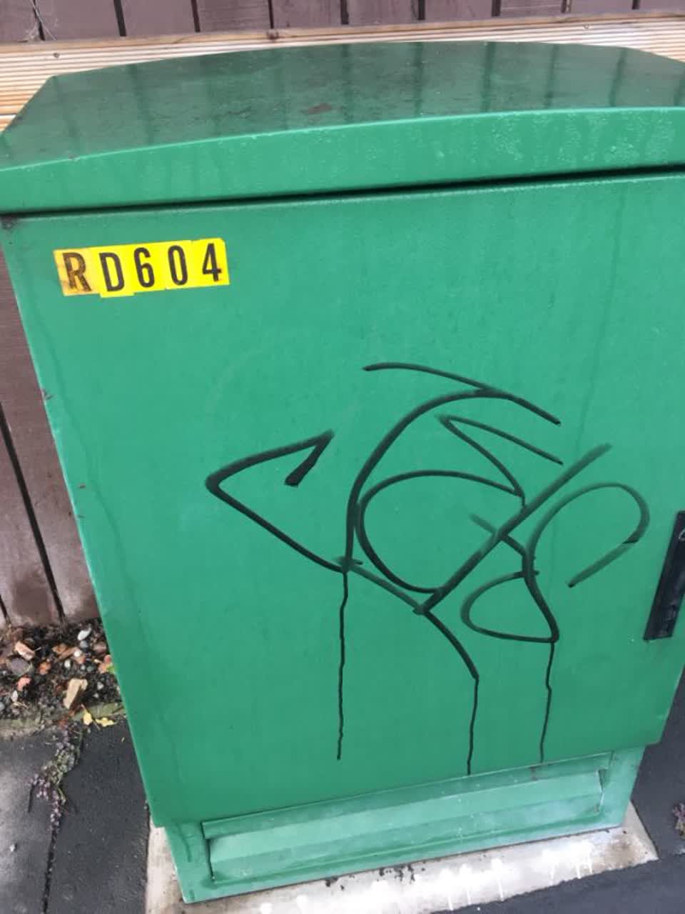 The photograph attached to this graffiti report