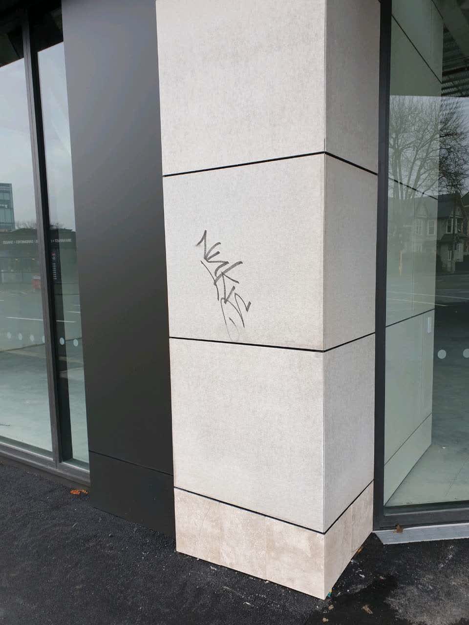 The photograph attached to this graffiti report