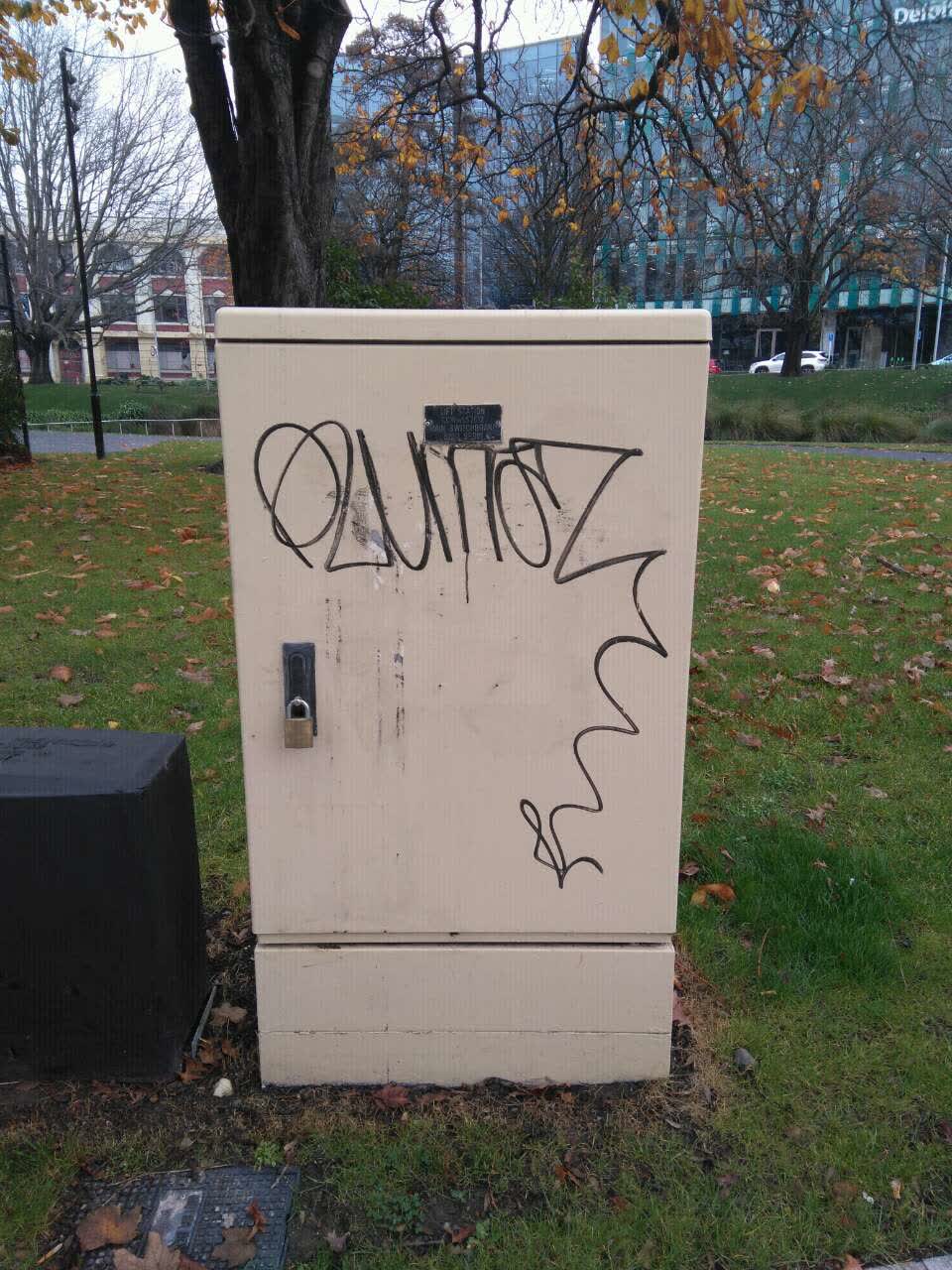 The photograph attached to this graffiti report