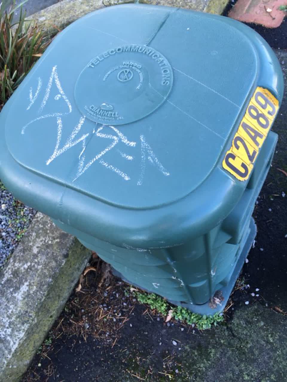 The photograph attached to this graffiti report