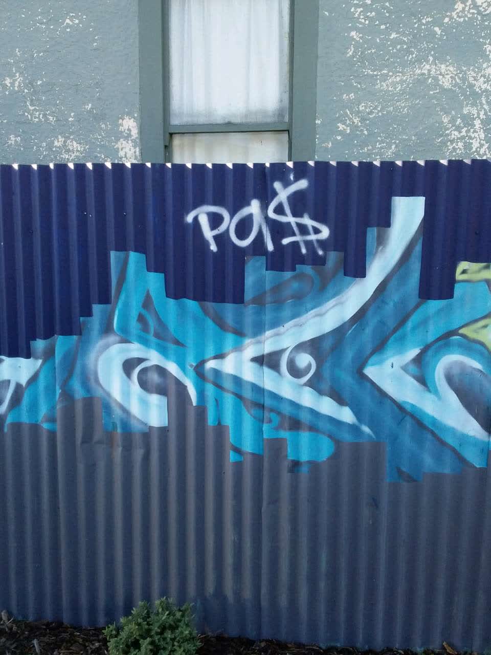 The photograph attached to this graffiti report