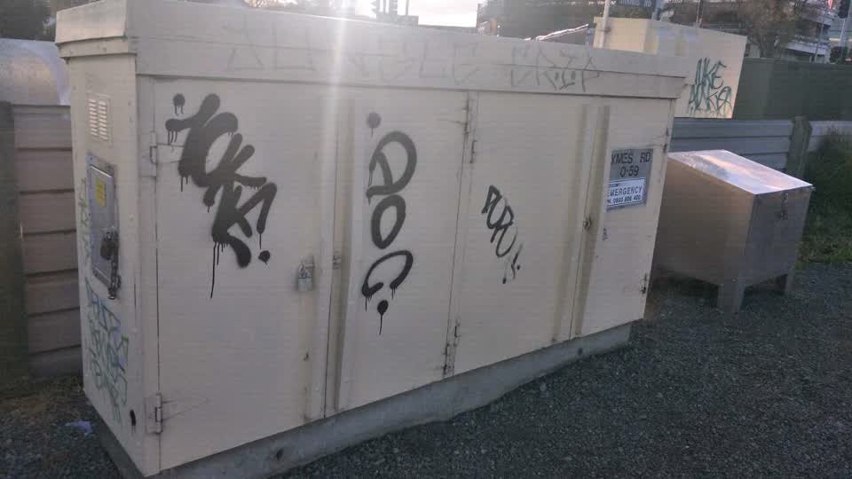 The photograph attached to this graffiti report