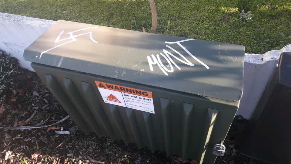 The photograph attached to this graffiti report