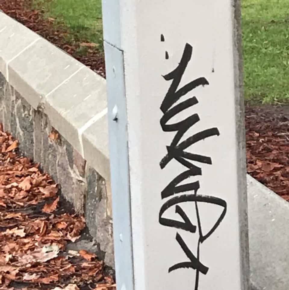 The photograph attached to this graffiti report