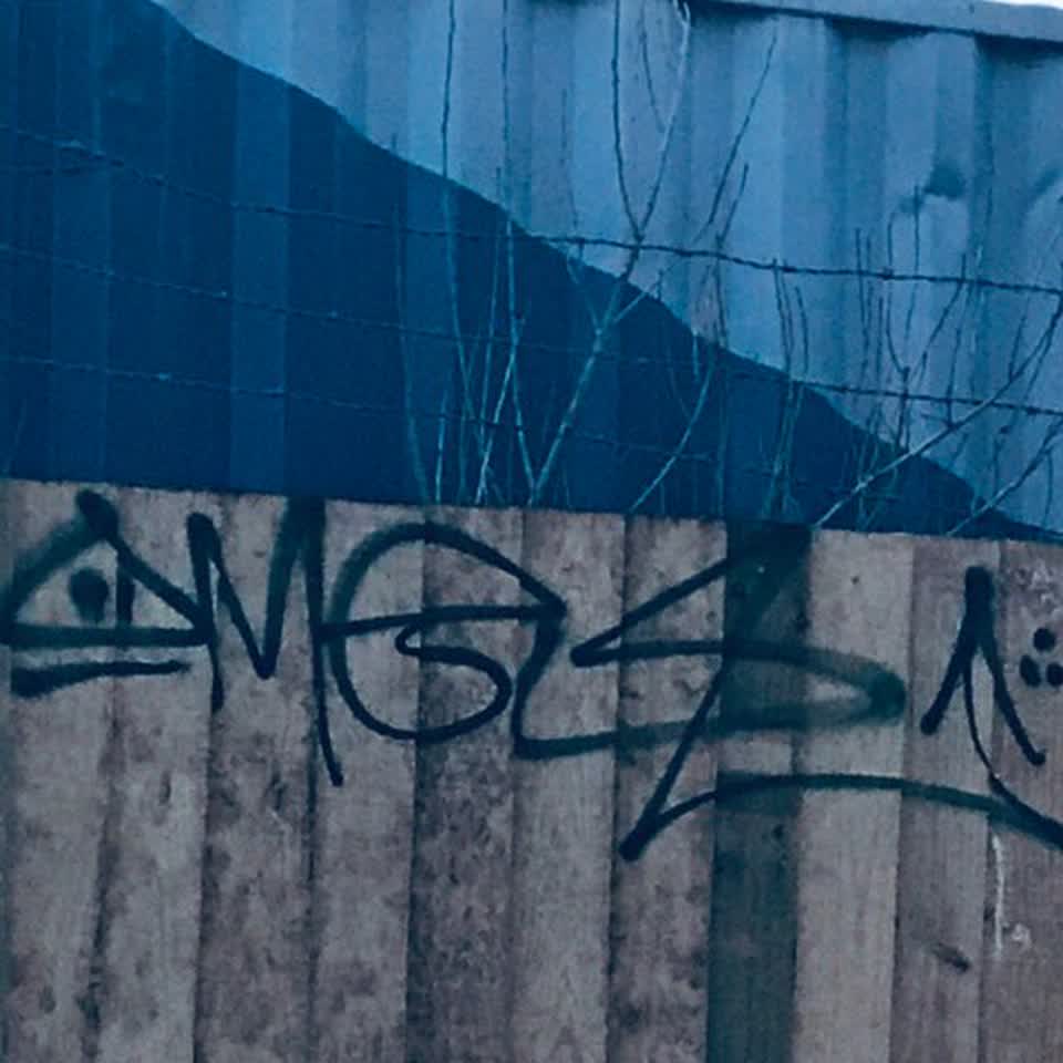 The photograph attached to this graffiti report