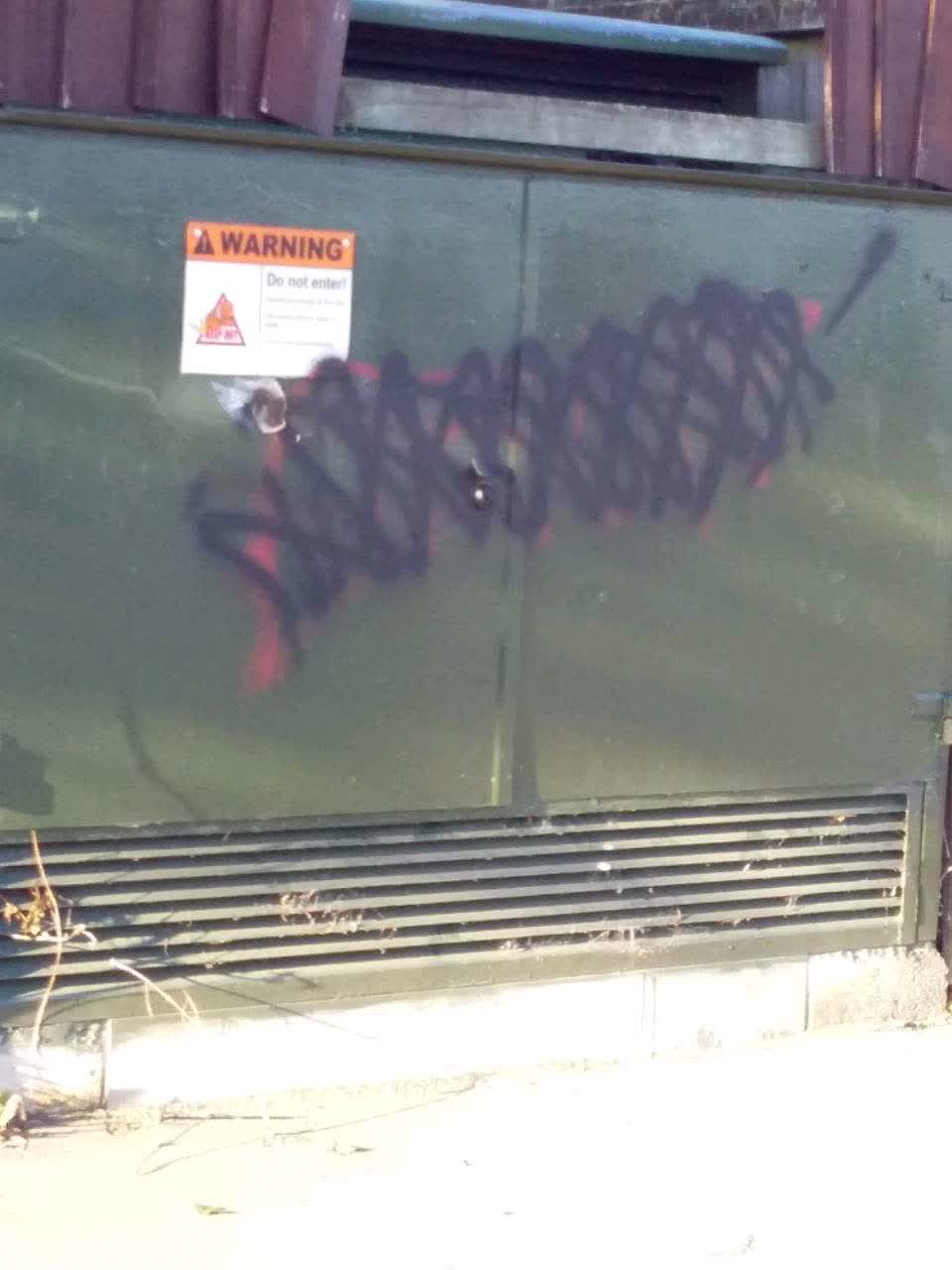 The photograph attached to this graffiti report