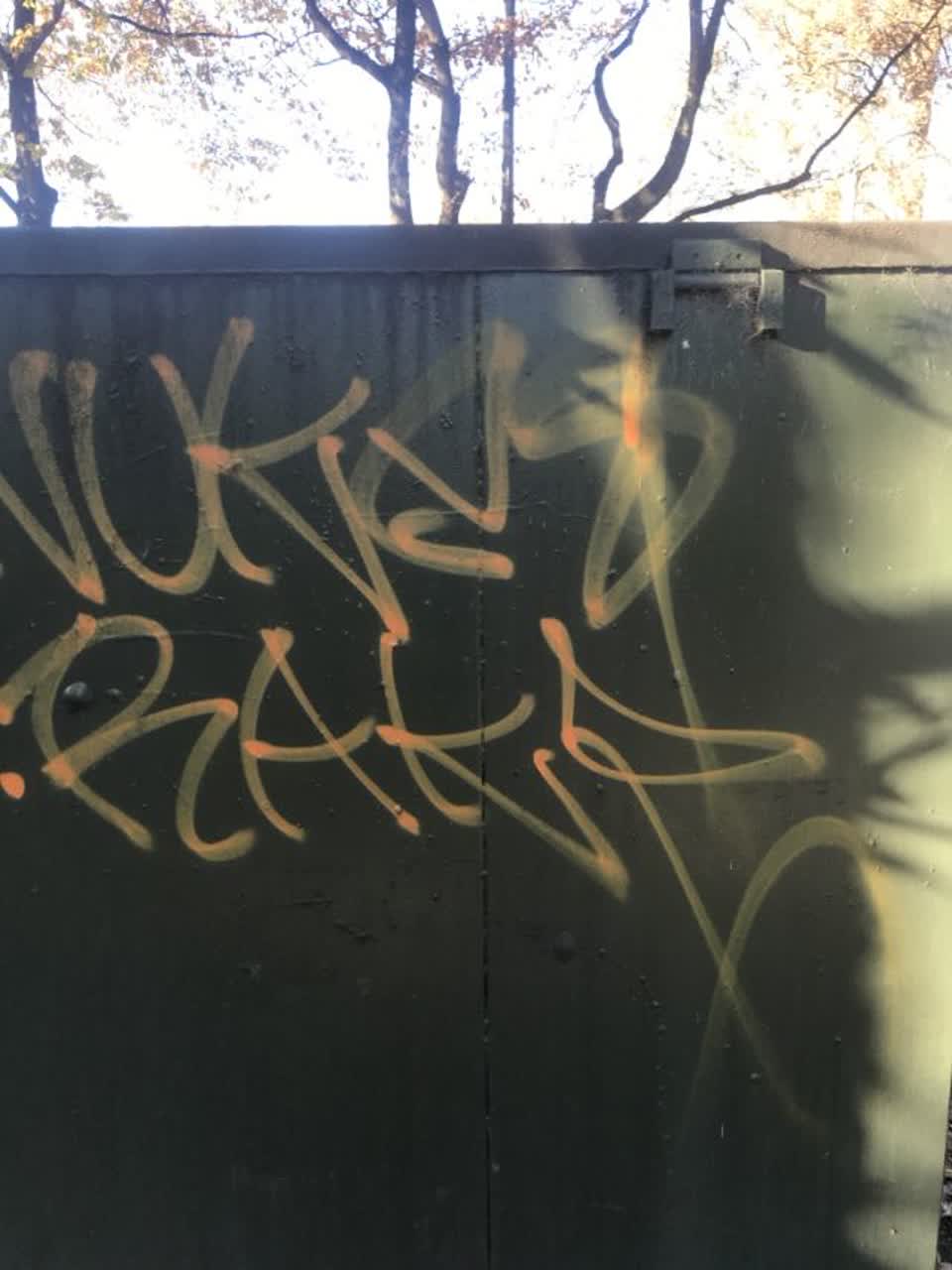 The photograph attached to this graffiti report
