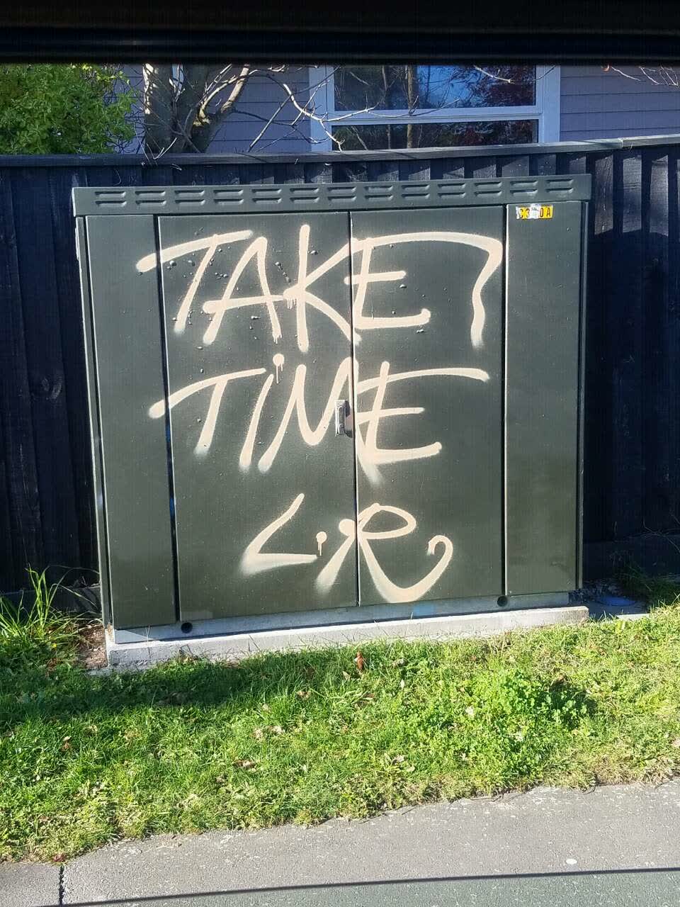 The photograph attached to this graffiti report