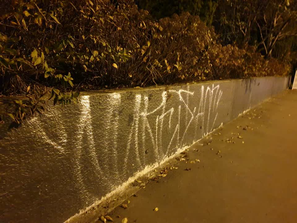 The photograph attached to this graffiti report