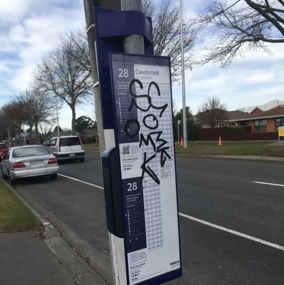 The photograph attached to this graffiti report