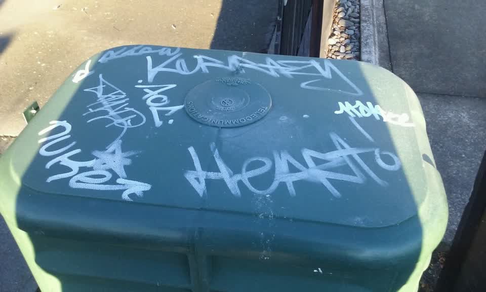 The photograph attached to this graffiti report